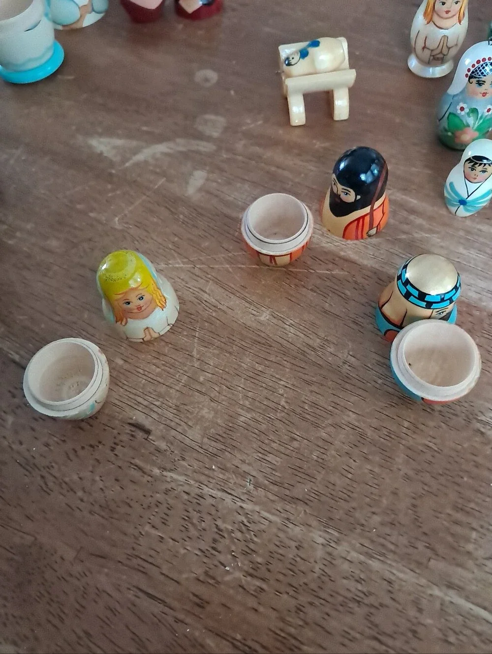 Christmas Themed Nesting Dolls And Ornaments
